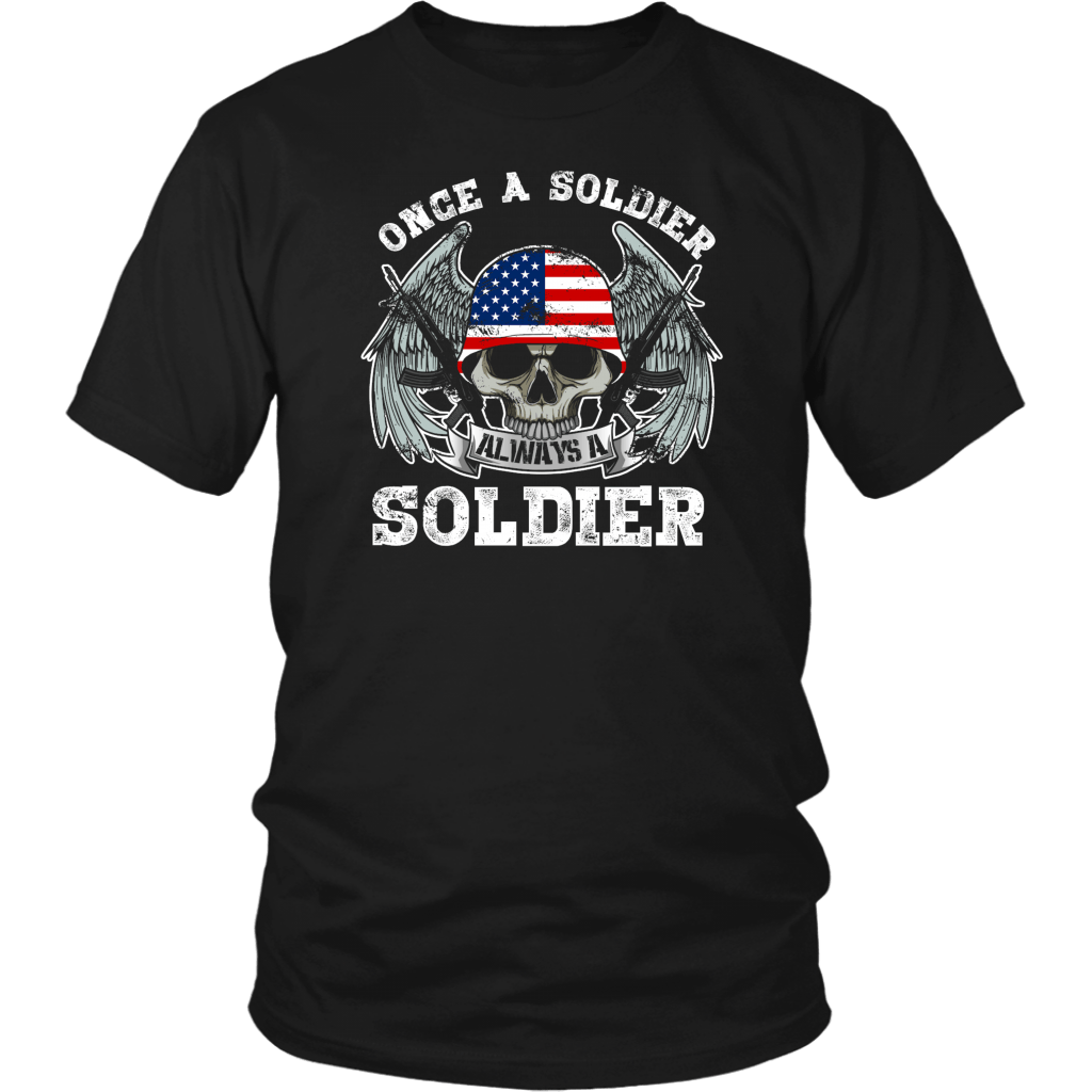 Once A Soldier Always A Soldier Skull Face USA Flag Bandala